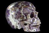 Realistic, Carved Chevron Amethyst Skull #116355-4